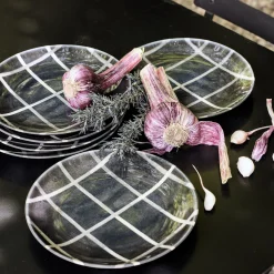 Assiette*alinea Assiette à dessert rayée en grès D21,6cm - Noir