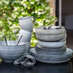 Assiette|Assiette De Noël*alinea Assiette creuse en grès D17,5cm - calaluna Bleu