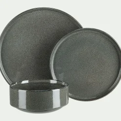 Assiette*alinea Assiette creuse en grès émail réactif D15,5cm - Vert