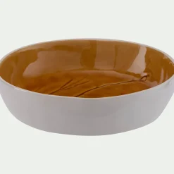 Assiette*alinea Assiette creuse impressions végétales en grès D19,5cm - argan Jaune
