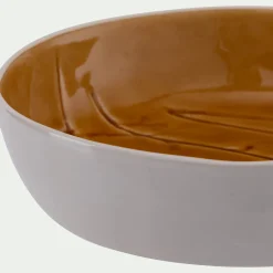 Assiette*alinea Assiette creuse impressions végétales en grès D19,5cm - argan Jaune