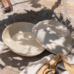 Assiette*alinea Assiette creuse inclinée en grès D19cm - ventoux Blanc