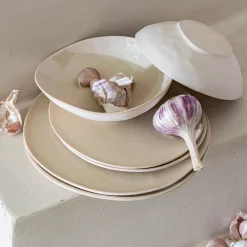 Assiette*alinea Assiette creuse inclinée en grès D19cm - ventoux Blanc