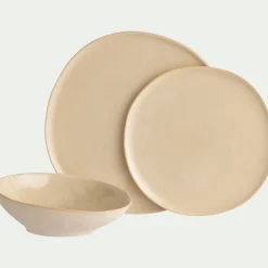 Assiette*alinea Assiette creuse inclinée en grès D19cm - ventoux Blanc