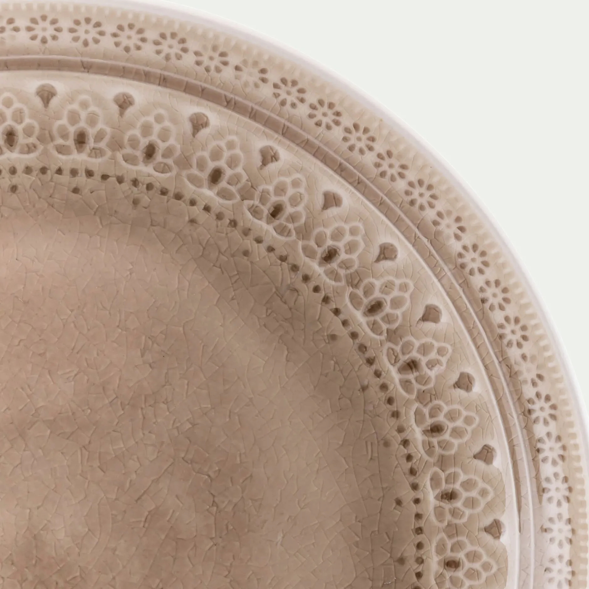 Assiette*alinea Assiette plate à motifs en grès D26,6cm - alpilles Beige