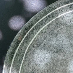 Assiette|Assiette De Noël*alinea Assiette plate à rayures en grès D27,5cm - calaluna Bleu