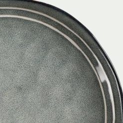 Assiette|Assiette De Noël*alinea Assiette plate à rayures en grès D27,5cm - calaluna Bleu