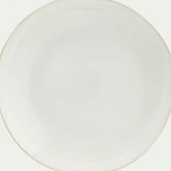 Assiette|Assiette De Noël*alinea Assiette plate en grès avec liseré beige D28cm - ventoux Blanc