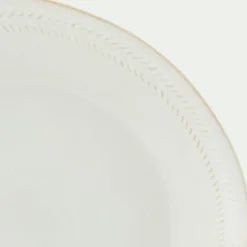Assiette|Assiette De Noël*alinea Assiette plate en grès avec liseré beige D28cm - ventoux Blanc