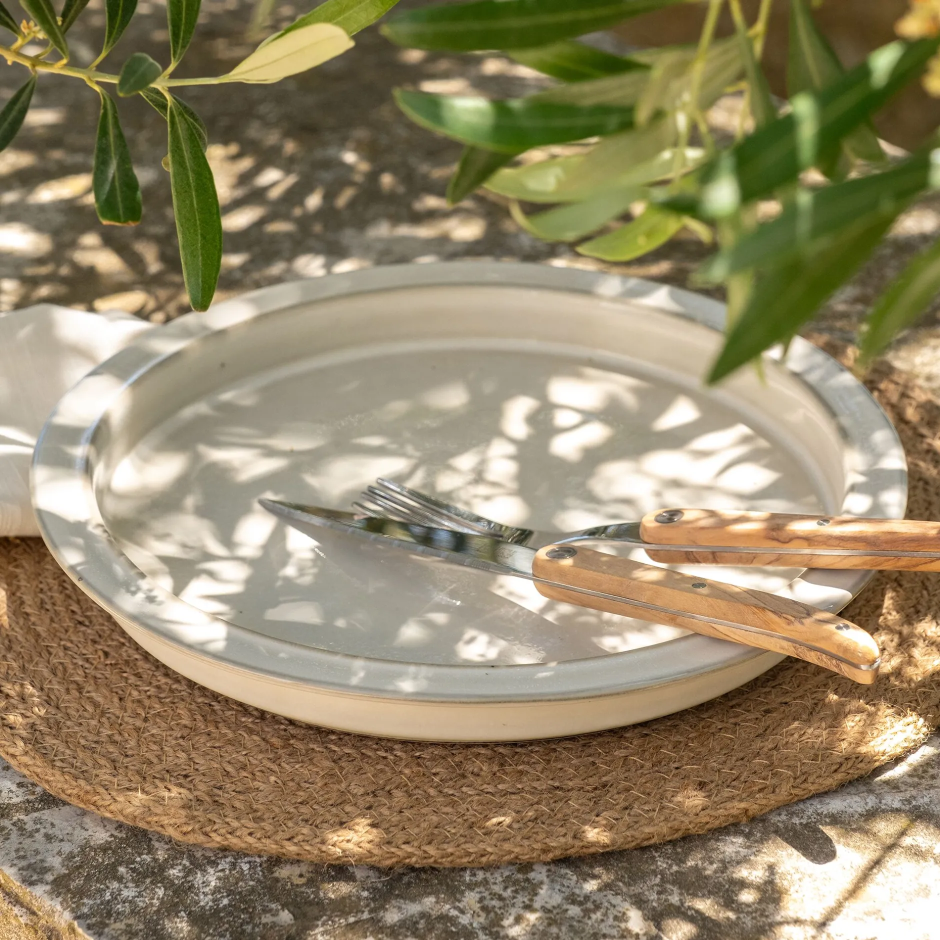 Assiette*alinea Assiette plate en grès D26cm - ventoux Blanc