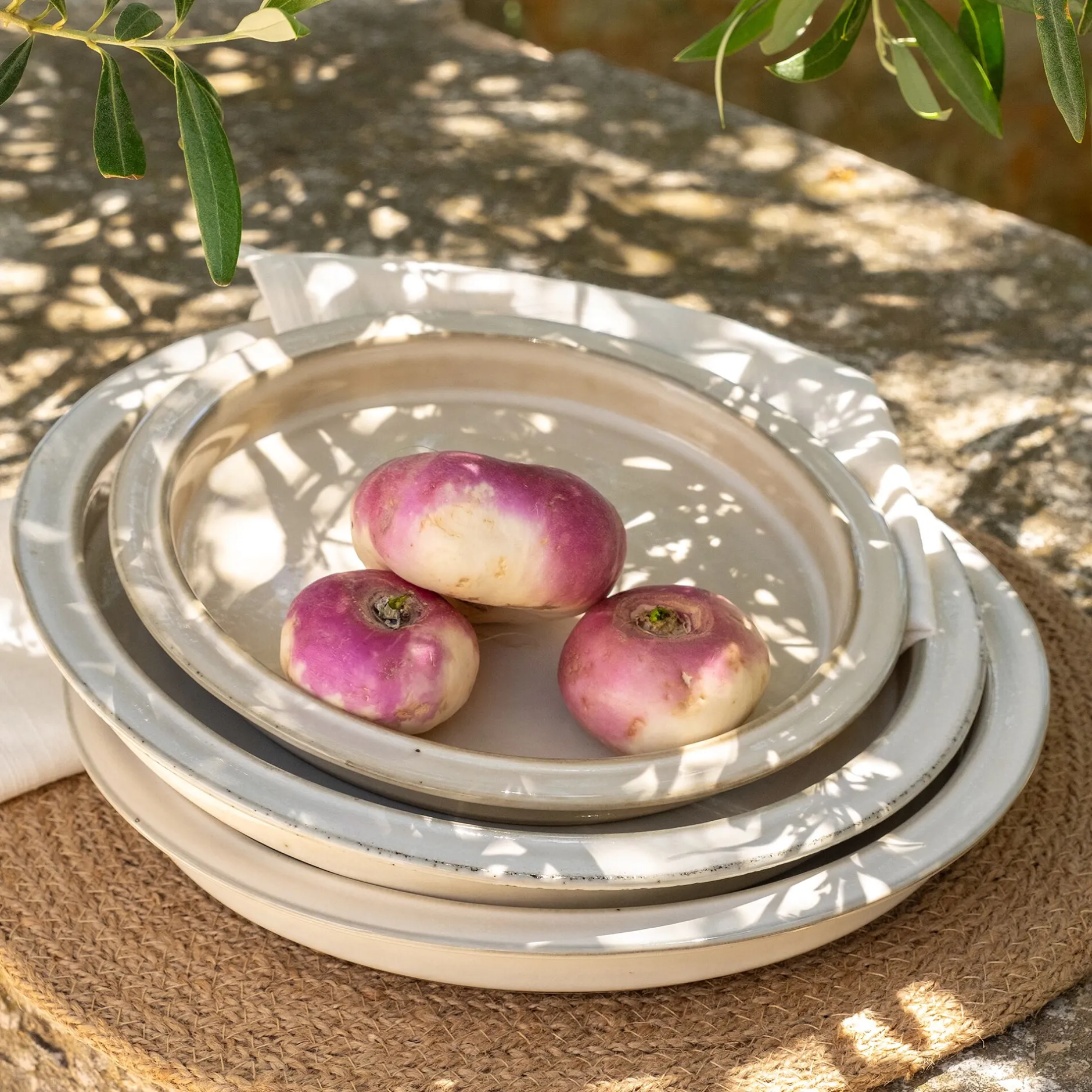 Assiette*alinea Assiette plate en grès D26cm - ventoux Blanc