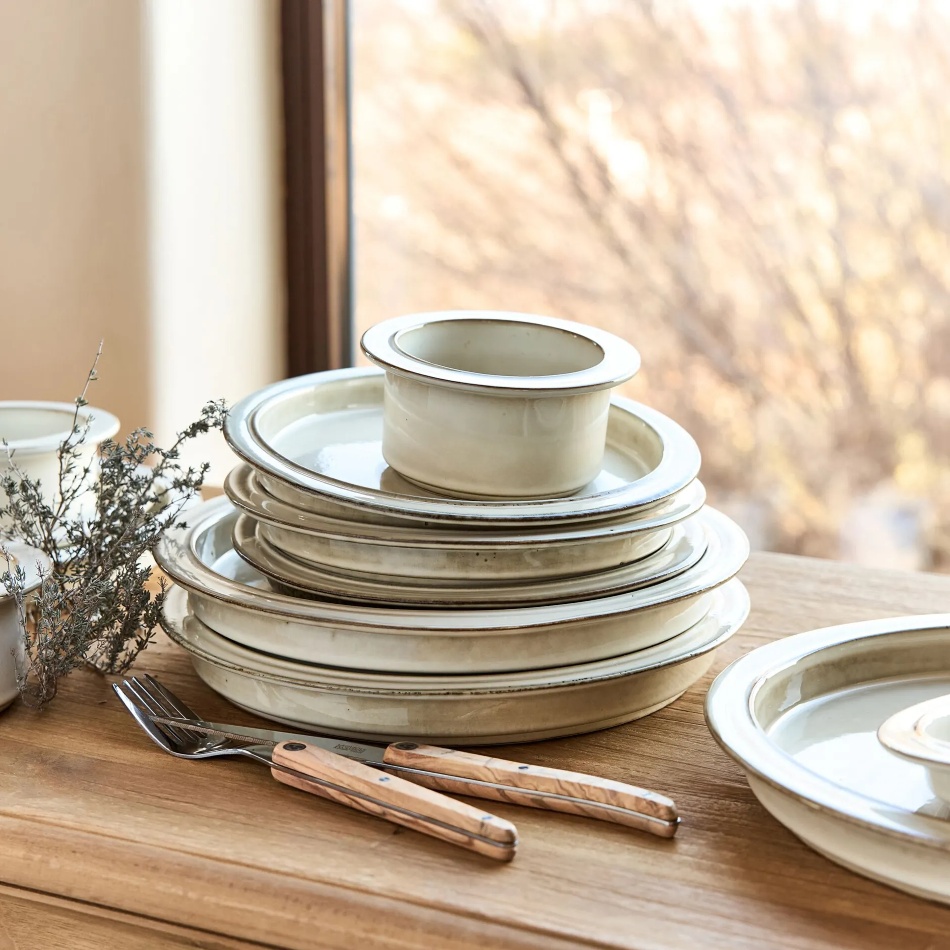Assiette*alinea Assiette plate en grès D26cm - ventoux Blanc