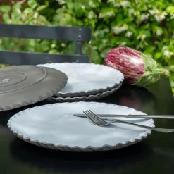 Assiette*alinea Assiette plate en grès D28cm - Blanc