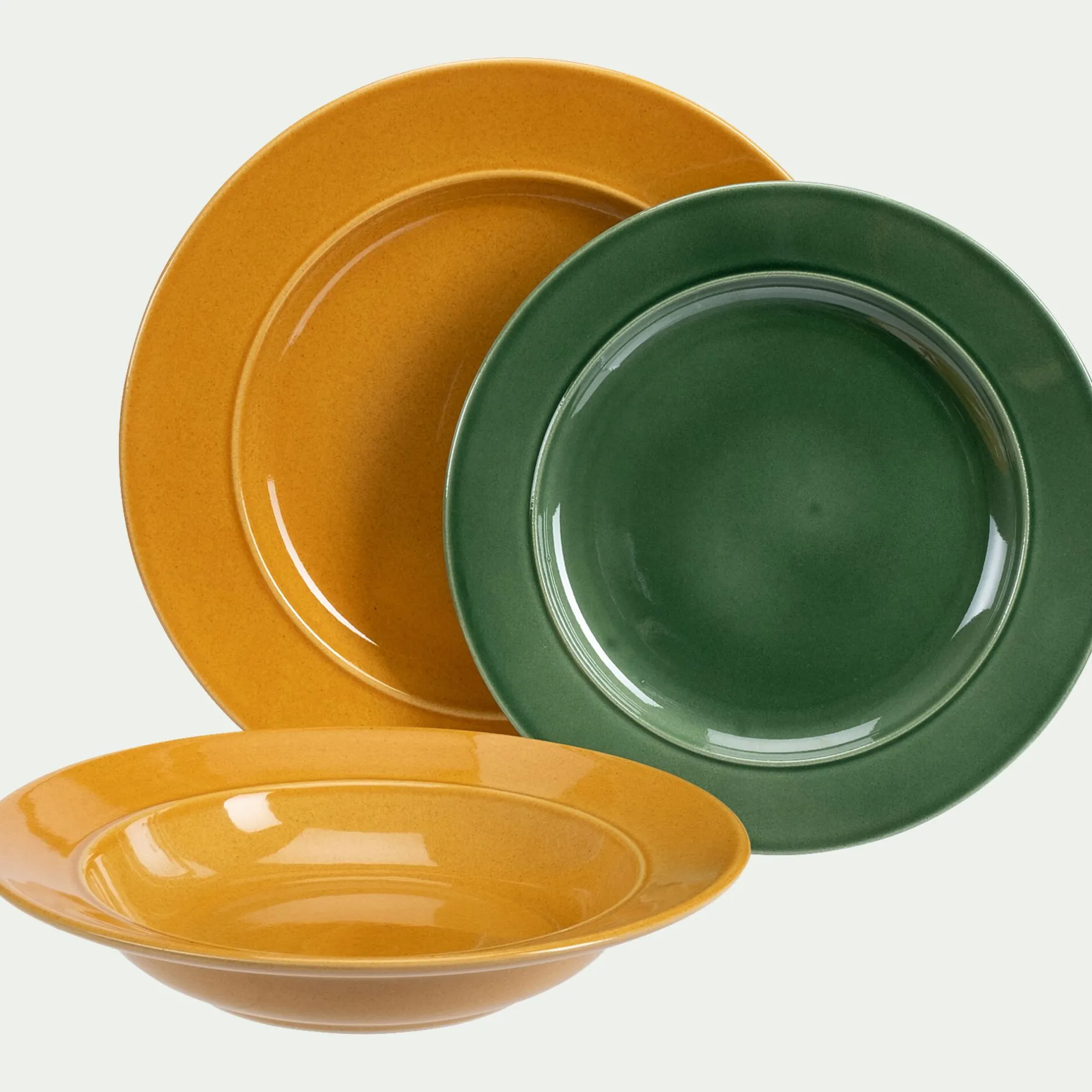 Assiette|Assiette De Noël*alinea Assiette plate en grès D27,4cm - Jaune