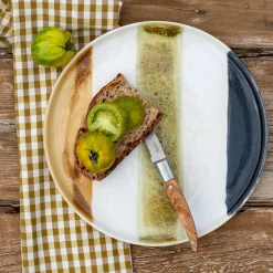 Assiette*alinea Assiette plate en grès peint D27cm - Marron