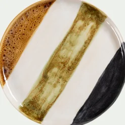 Assiette*alinea Assiette plate en grès peint D27cm - Marron