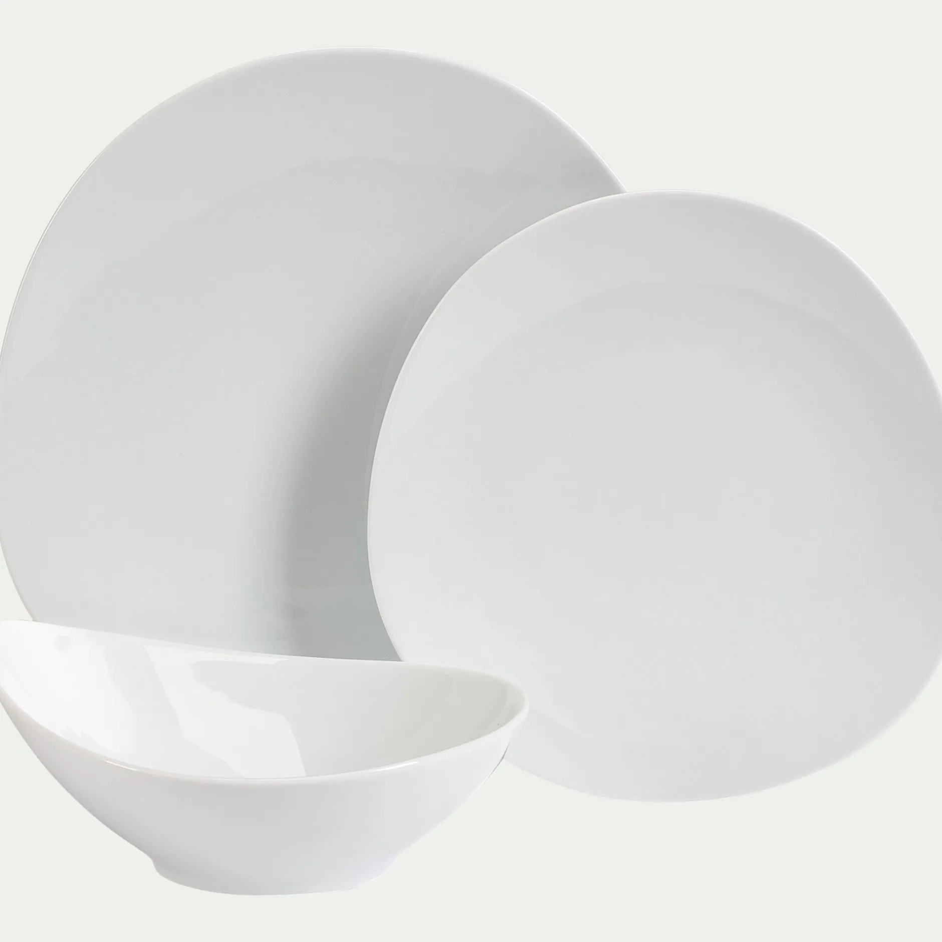 Assiette*alinea Assiette plate en porcelaine D28cm - Blanc
