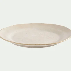 Assiette*alinea Assiette plate mouchetée en porcelaine D27cm - dune Blanc