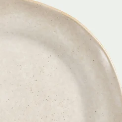 Assiette*alinea Assiette plate mouchetée en porcelaine D27cm - dune Blanc