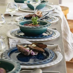 Assiette*alinea Assiette plate ondulée en grès D27,5cm - ventoux Blanc