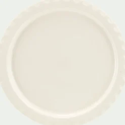 Assiette*alinea Assiette plate ondulée en grès D27,5cm - ventoux Blanc