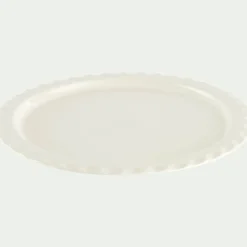 Assiette*alinea Assiette plate ondulée en grès D27,5cm - ventoux Blanc