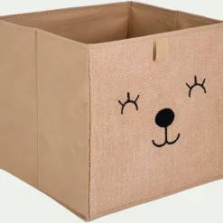 Matelas Enfant|Panier Déco Enfant*alinea Bac de rangement en carton imprimé - Marron