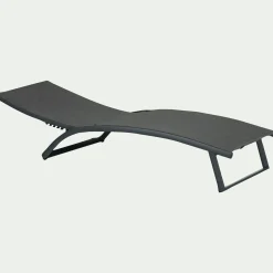 Transat Et Chaise Longue*alinea Bain de soleil en aluminium et textilène - noir