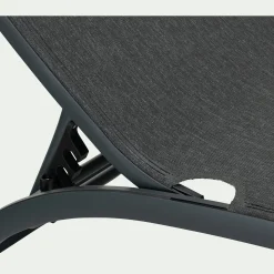 Transat Et Chaise Longue*alinea Bain de soleil en aluminium et textilène - noir