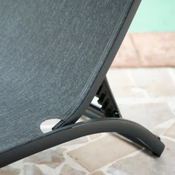 Transat Et Chaise Longue*alinea Bain de soleil en aluminium et textilène - noir