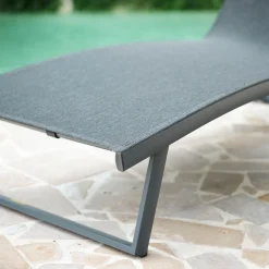 Transat Et Chaise Longue*alinea Bain de soleil en aluminium et textilène - noir