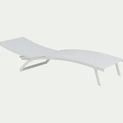 Transat Et Chaise Longue*alinea Bain de soleil en aluminium et textilène - Blanc