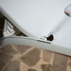 Transat Et Chaise Longue*alinea Bain de soleil en aluminium et textilène - Blanc