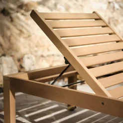 Transat Et Chaise Longue*alinea Bain de soleil en eucalyptus FSC - Bois clair