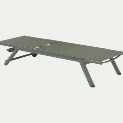 Transat Et Chaise Longue*alinea Bain de soleil en métal et toile - cèdre Vert