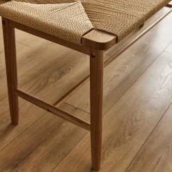 Tabouret*alinea Banc en chêne et corde L120cm - Bois clair