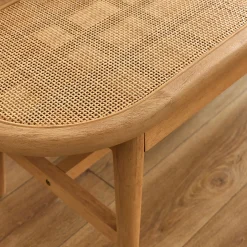 Tabouret*alinea Banc oval en acajou L150cm - Bois clair