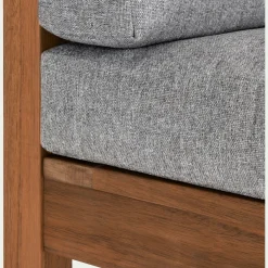 Canapé Extérieur|Salon De Jardin Modulable*alinea Banquette de jardin en acacia et coussin - (2 places) Gris