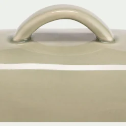 Vaisselle Petit Déjeuner*alinea Beurrier en grès 13x20cm - Vert