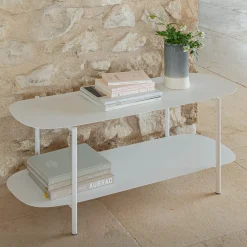 Meuble D'Entrée|Console*alinea Bibliothèque 2 tablettes en acier - L100,50xH46cm Blanc