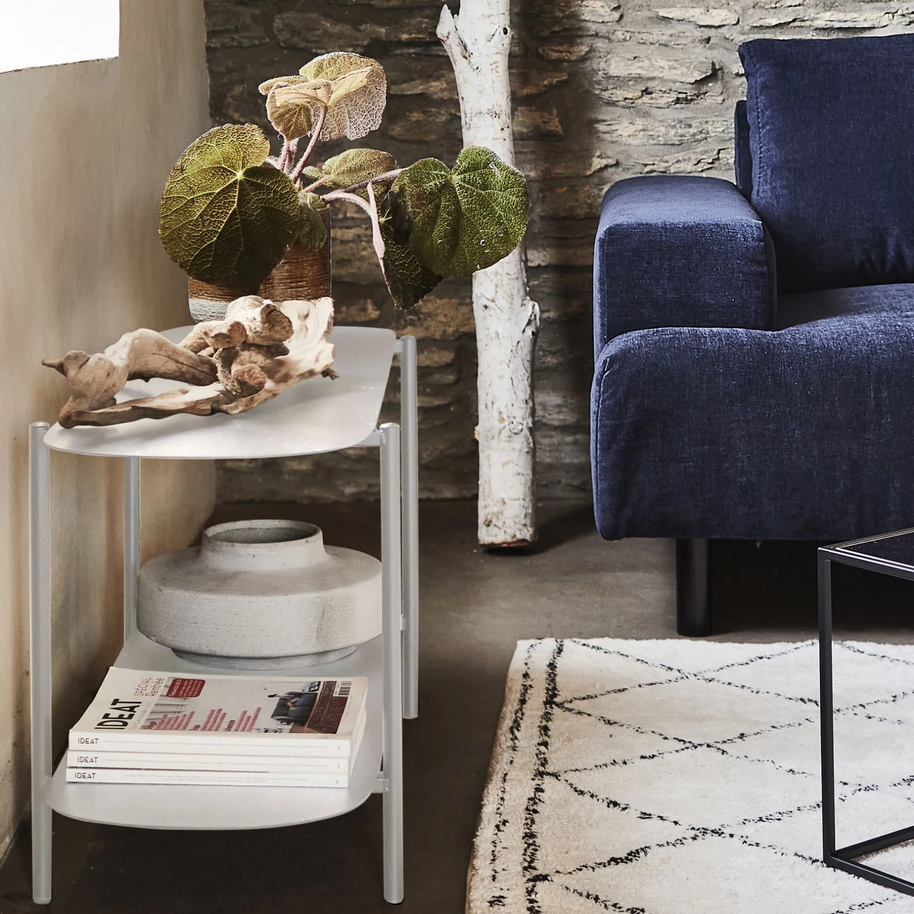 Meuble D'Entrée|Console*alinea Bibliothèque 2 tablettes en acier - L100,50xH46cm Blanc