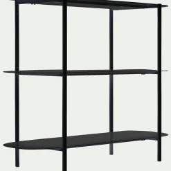 Bibliothèque Et Étagère*alinea Bibliothèque 3 tablettes en métal - L100,50xH80cm Noir