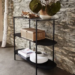 Bibliothèque Et Étagère*alinea Bibliothèque 3 tablettes en métal - L100,50xH80cm Noir