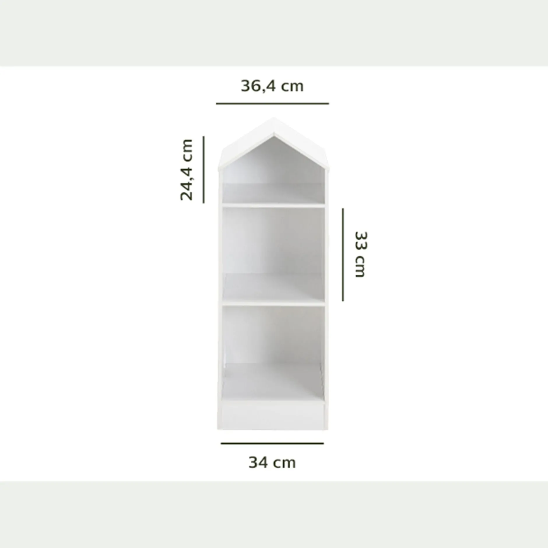 Bibliothèque Enfant|Bibliothèque Enfant*alinea Bibliothèque 2 étagères forme maison pour chambre enfant - Blanc