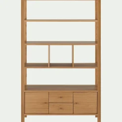 Bibliothèque Et Étagère*alinea Bibliothèque en chêne avec 2 tiroirs et 2 placards - Bois clair