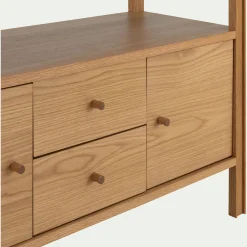 Bibliothèque Et Étagère*alinea Bibliothèque en chêne avec 2 tiroirs et 2 placards - Bois clair