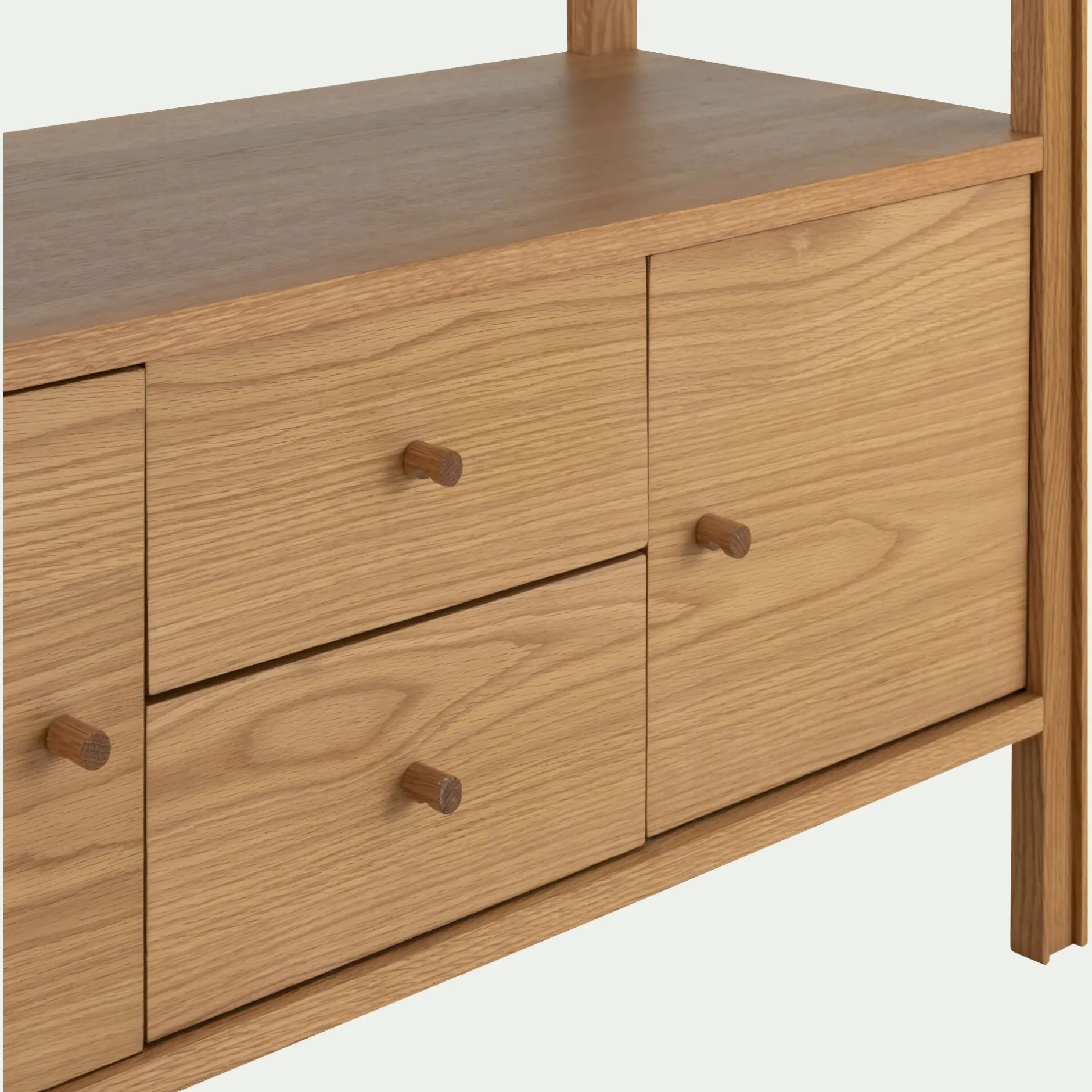 Bibliothèque Et Étagère*alinea Bibliothèque en chêne avec 2 tiroirs et 2 placards - Bois clair