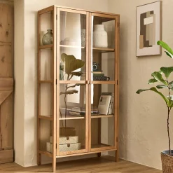 Buffet|Bibliothèque Et Étagère*alinea Bibliothèque en chêne et verre - Bois clair