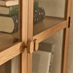 Buffet|Bibliothèque Et Étagère*alinea Bibliothèque en chêne et verre - Bois clair