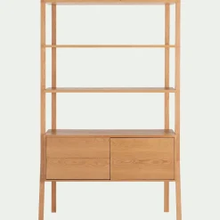 Bibliothèque Et Étagère*alinea Bibliothèque en chêne massif L118xl42xH192cm - Bois clair